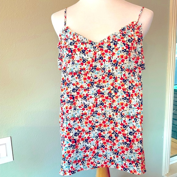 LOFT Tops - LOFT Floral Ruffle Cami - NWOT